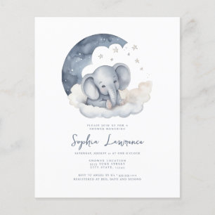 Inbjudan till Cute Baby Elephant Baby Shower