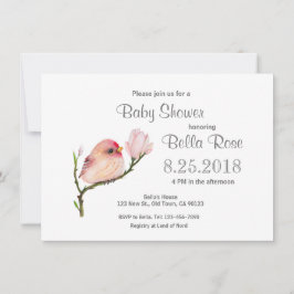 Inbjudan till Cute Baby Redpoll Bird Baby Shower