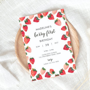 Inbjudan till Cute Berry första födelsedag