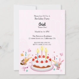 Inbjudan till Cute Birthday Cake Birthday Birthday