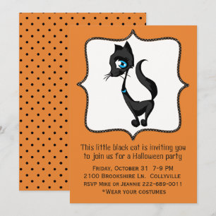 Inbjudan till Cute Black Cat Halloween fest