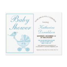 Inbjudan till Cute Blue Boy Baby Shower