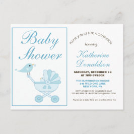 Inbjudan till Cute Blue Boy Baby Shower