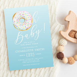 Inbjudan till Cute Blue Donut Baby Shower
