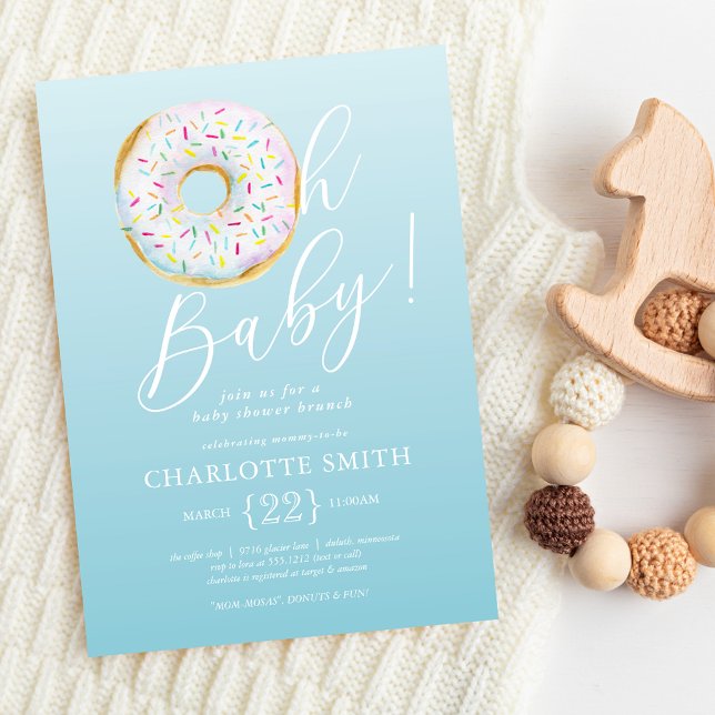 Inbjudan till Cute Blue Donut Baby Shower (Skapare uppladdad)