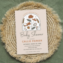 Inbjudan till Cute Boho Wildblomma Baby Shower