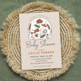 Inbjudan till Cute Boho Wildblomma Baby Shower