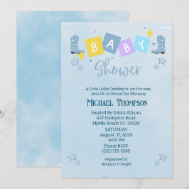 Inbjudan till Cute Boys Cowboy Baby Shower