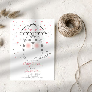 Inbjudan till Cute Cat Baby Shower