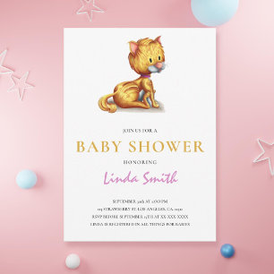 Inbjudan till Cute Cat Baby Shower