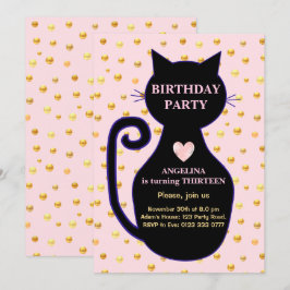 Inbjudan till Cute Cat Birthday