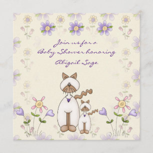 Inbjudan till Cute Cat och Kitten Baby Shower ~ Gi
