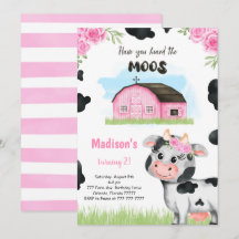 Inbjudan till Cute Cow Birthday