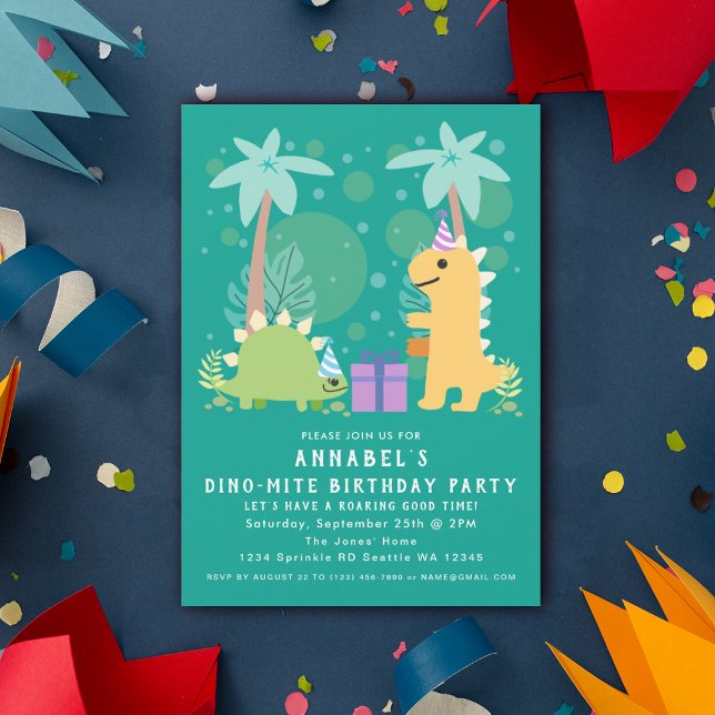 Inbjudan till Cute Dinosaur Barns födelsedag (Skapare uppladdad)