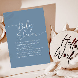 Inbjudan till Cute Dusty Blue Boy Baby Shower