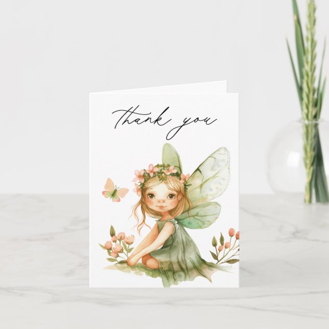 Inbjudan till Cute Fairy First Birthday (Framsida)