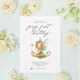 Inbjudan till Cute Fairy First Birthday