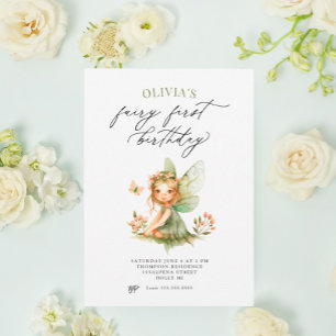 Inbjudan till Cute Fairy First Birthday