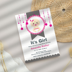 Inbjudan till Cute Flicka Shower