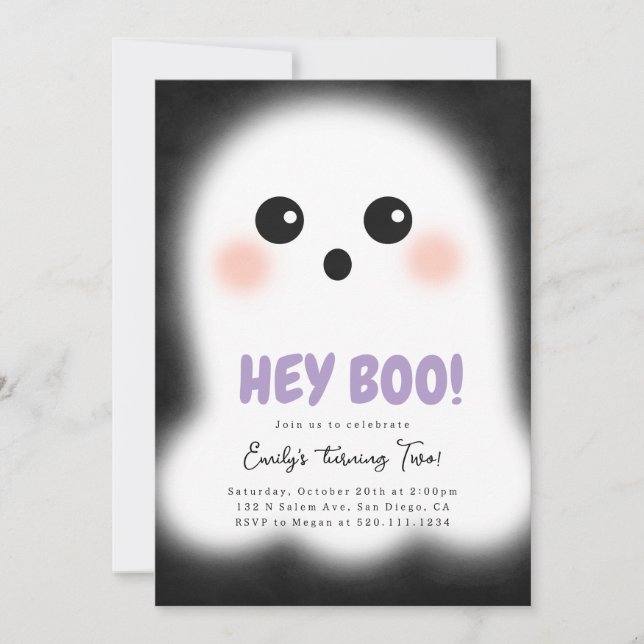 Inbjudan till Cute Ghost Halloween fest (Framsida)