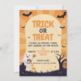 Inbjudan till Cute Ghost Kids Halloween fest