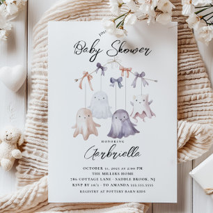 Inbjudan till Cute Ghost Mobile Baby Shower