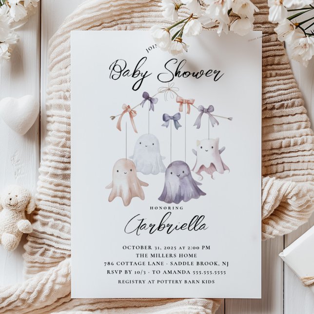 Inbjudan till Cute Ghost Mobile Baby Shower (Skapare uppladdad)