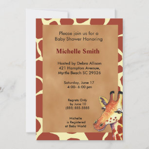 Inbjudan till Cute Giraffe Baby Shower