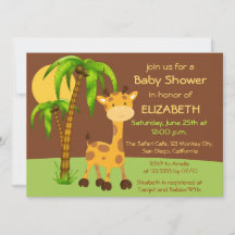 Inbjudan till Cute Giraffe Baby Shower