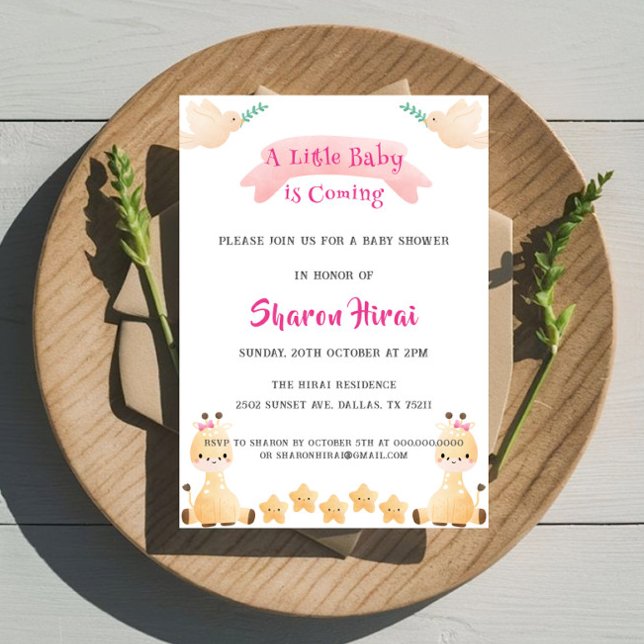 Inbjudan till Cute Giraffe Baby Shower (Skapare uppladdad)