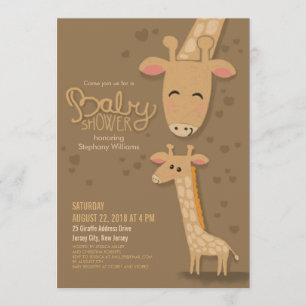 Inbjudan till Cute Giraffe och Mamma Baby Shower