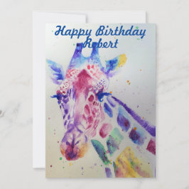 Inbjudan till Cute Giraffe Zoo Animal Birthday Bar