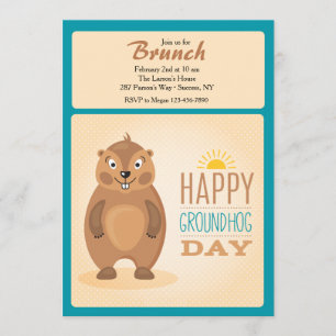 Inbjudan till Cute Groundhog Day