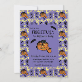 Inbjudan till Cute Halloween Cats, Fladdermus och