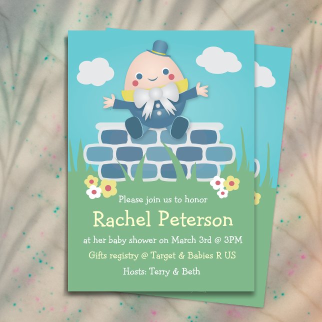 Inbjudan till Cute Humpty Dumpty Baby Shower (Cute Humpty Dumpty Baby Shower Invitation
)