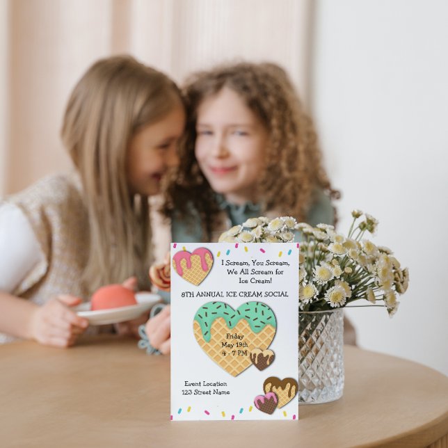 Inbjudan till Cute Ice Cream Social-partiet (Skapare uppladdad)