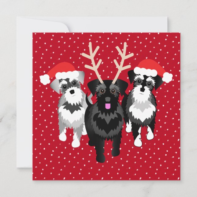 Inbjudan till Cute Julfest med Schnauzers (Framsida)