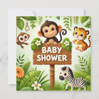 Inbjudan till Cute Jungle Baby Shower