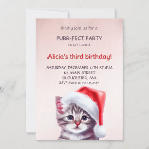 Inbjudan till Cute-kattfödelsedag.
