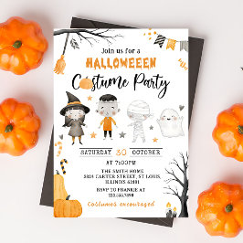 Inbjudan till Cute Kids Costume Halloween fest