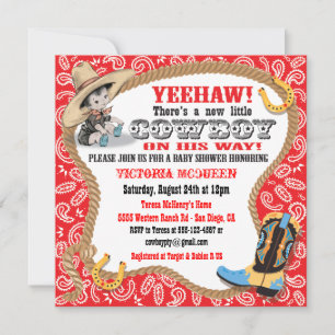 Inbjudan till Cute Little Cowboy Baby Shower