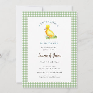 Inbjudan till Cute Little duckling rustic Baby Sho