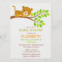 Inbjudan till Cute Little Leopard Baby Shower
