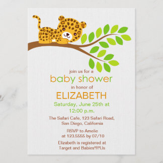 Inbjudan till Cute Little Leopard Baby Shower