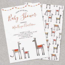 Inbjudan till Cute Llama Baby Shower