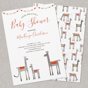 Inbjudan till Cute Llama Baby Shower