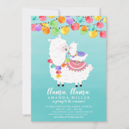 Inbjudan till Cute Llama Mamma Baby Shower