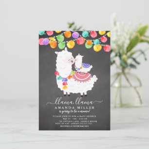 Inbjudan till Cute Llama Mamma Baby Shower