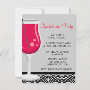 Inbjudan till Cute Martini Bachelorette Party