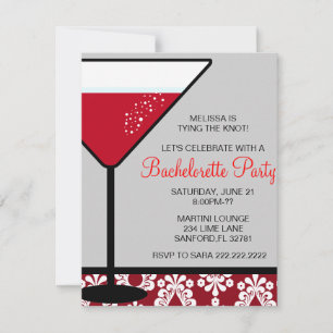 Inbjudan till Cute Martini Bachelorette Party